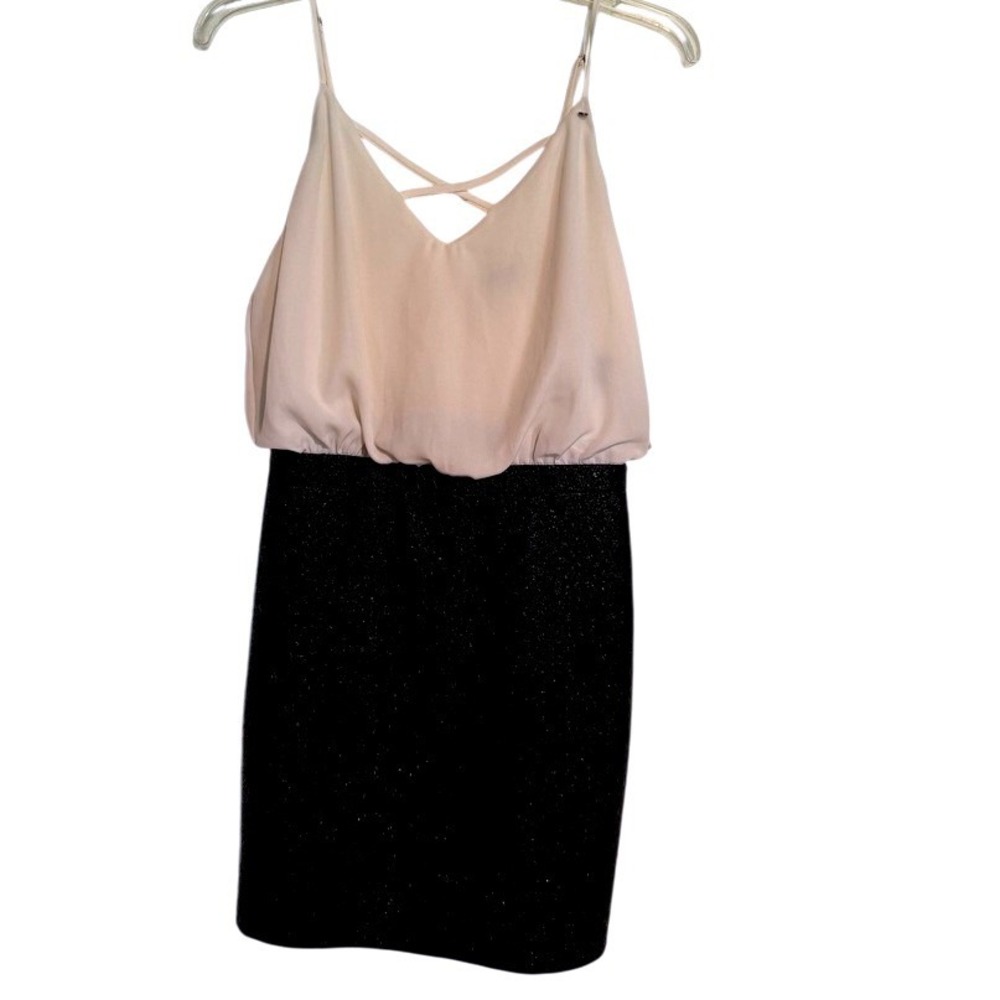 NWT‎ Guess Scuffy Python Two Fer Dress Size Small Ivory Black Textured Skirt $89